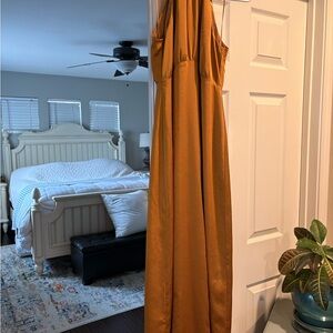 Express Golden Satin Dress